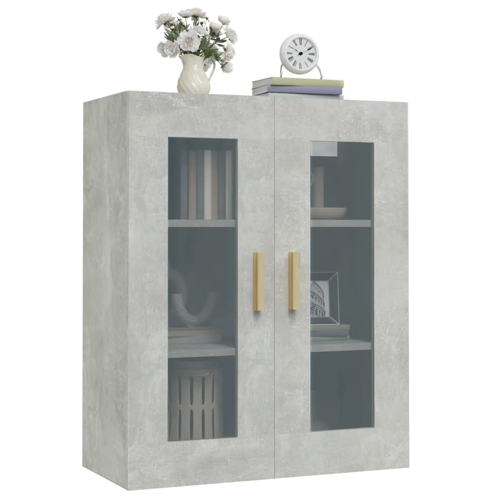 Gray concrete gray wall cabinet 69.5x34x90 cm