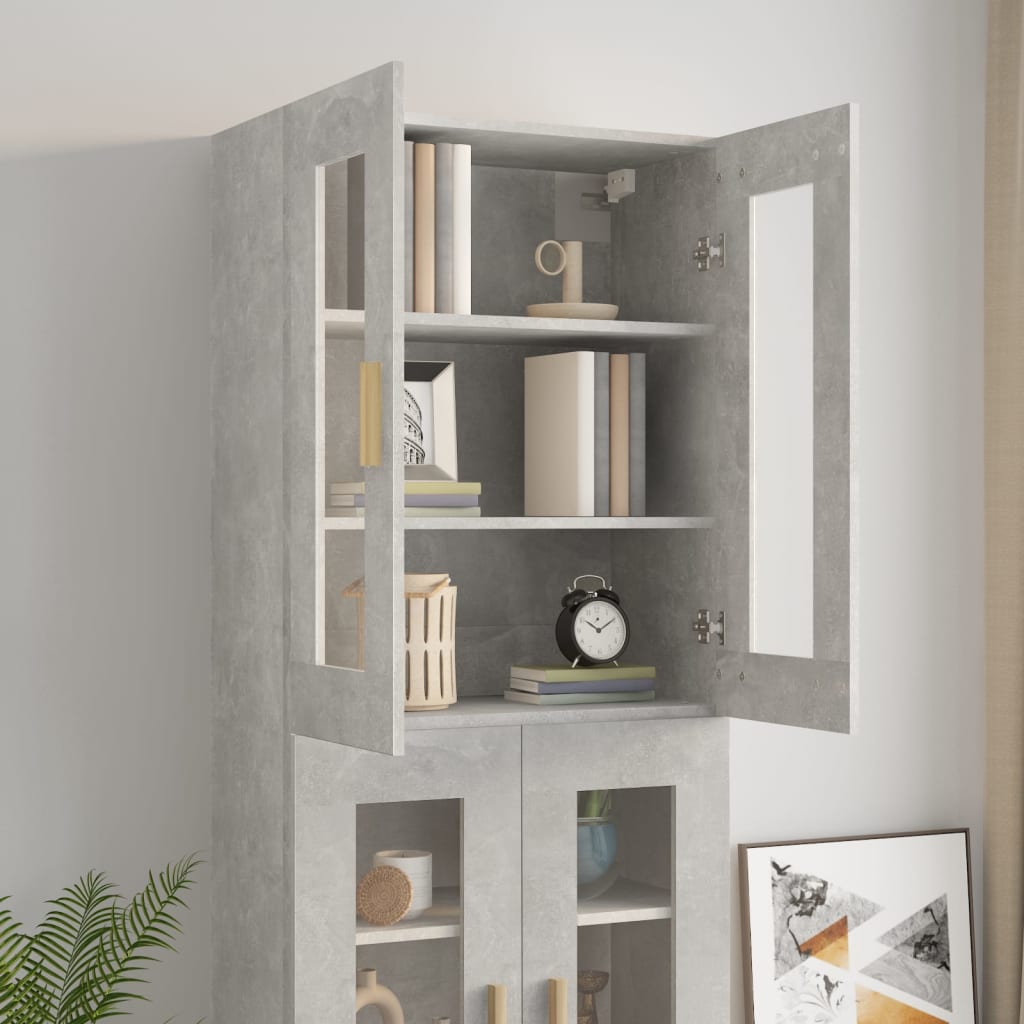 Gray concrete gray wall cabinet 69.5x34x90 cm