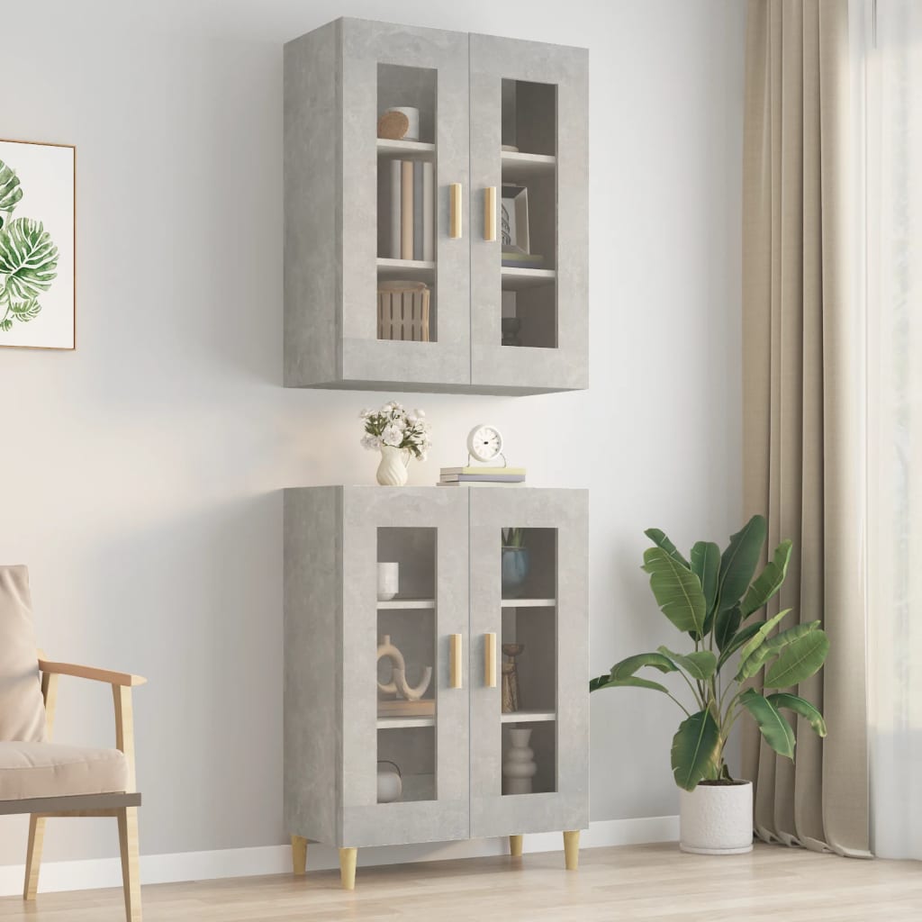 Gray concrete gray wall cabinet 69.5x34x90 cm