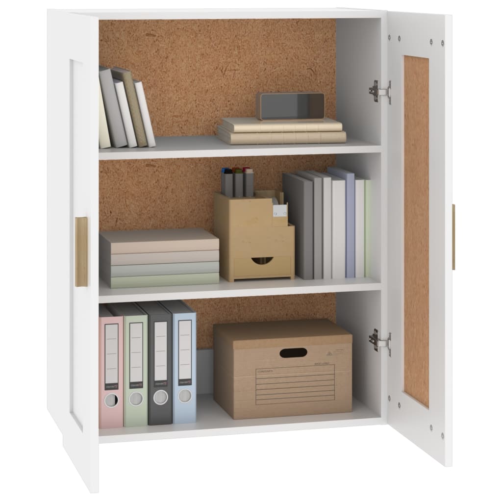 White wall cabinet 69.5x32.5x90 cm Engineering wood