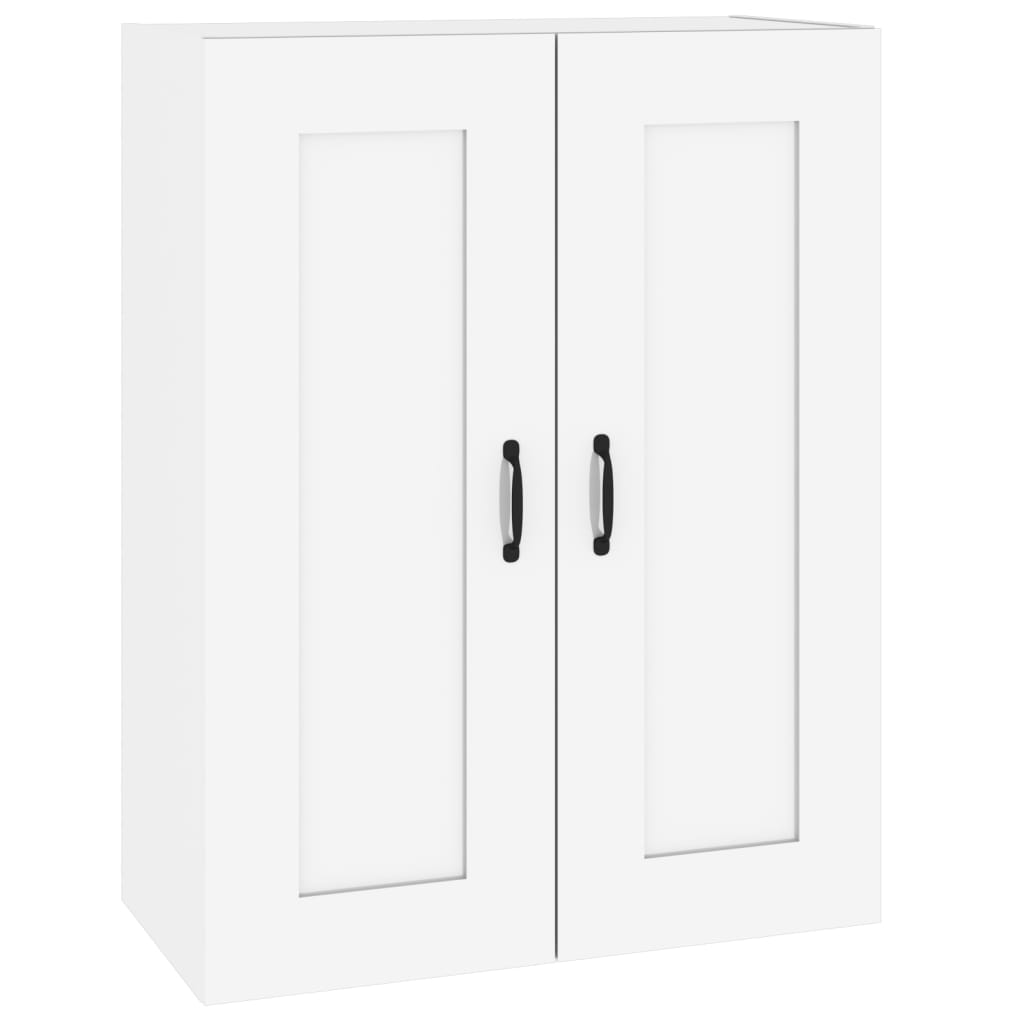 Shiny white hanging wall cabinet 69.5x32.5x90 cm