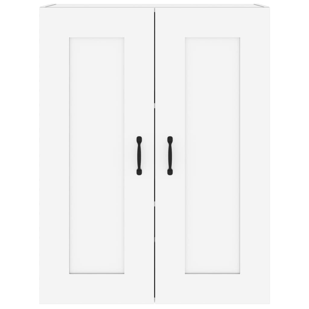 Shiny white hanging wall cabinet 69.5x32.5x90 cm