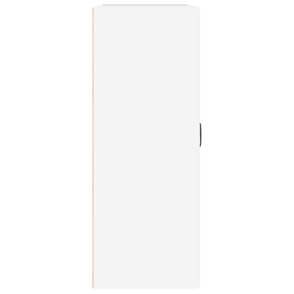 Shiny white hanging wall cabinet 69.5x32.5x90 cm