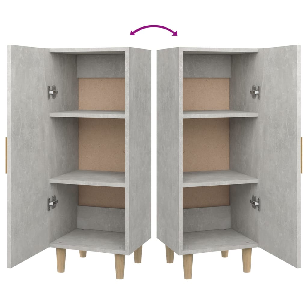 Credenza Grigio cemento 34,5x34x90 cm MDF