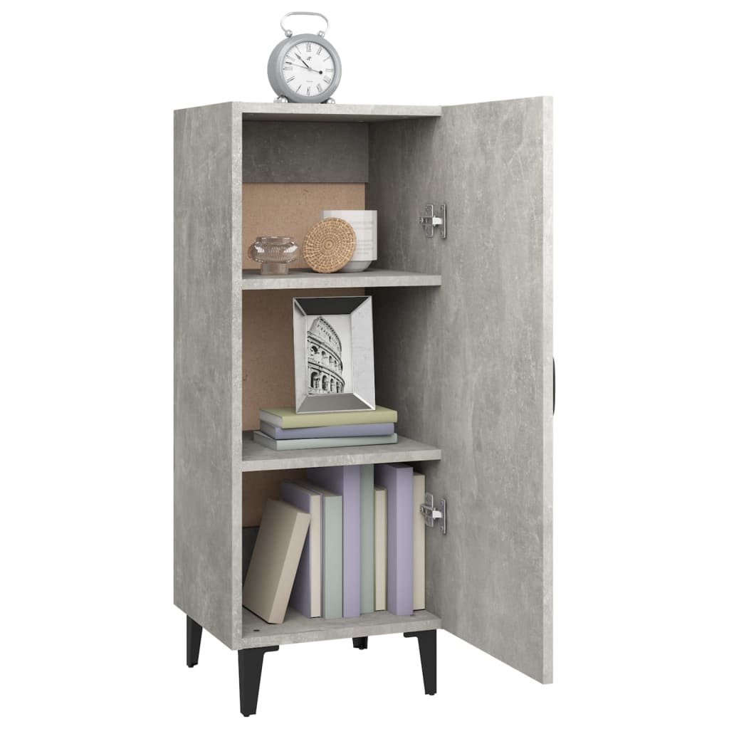 Credenza Grigio cemento 34,5x34x90 cm MDF