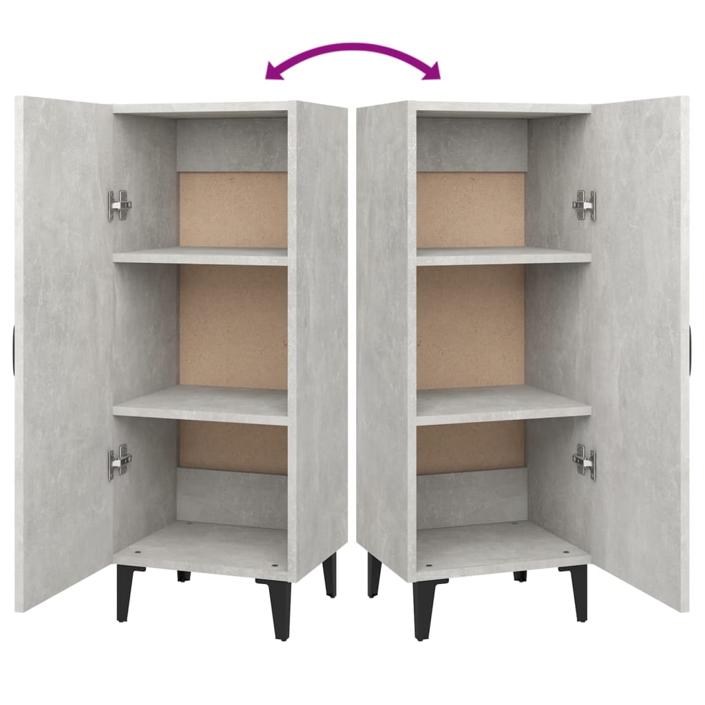 Credenza Grigio cemento 34,5x34x90 cm MDF