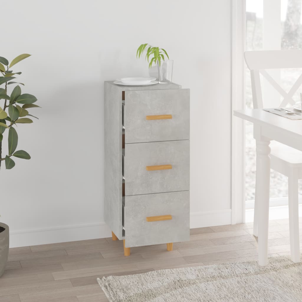 Credenza Grigio cemento 34,5x34x90 cm MDF