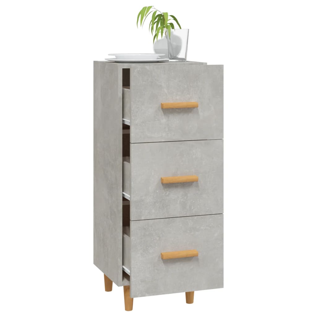 Buffet Gris béton 34,5x34x90 cm Bois d'ingénierie