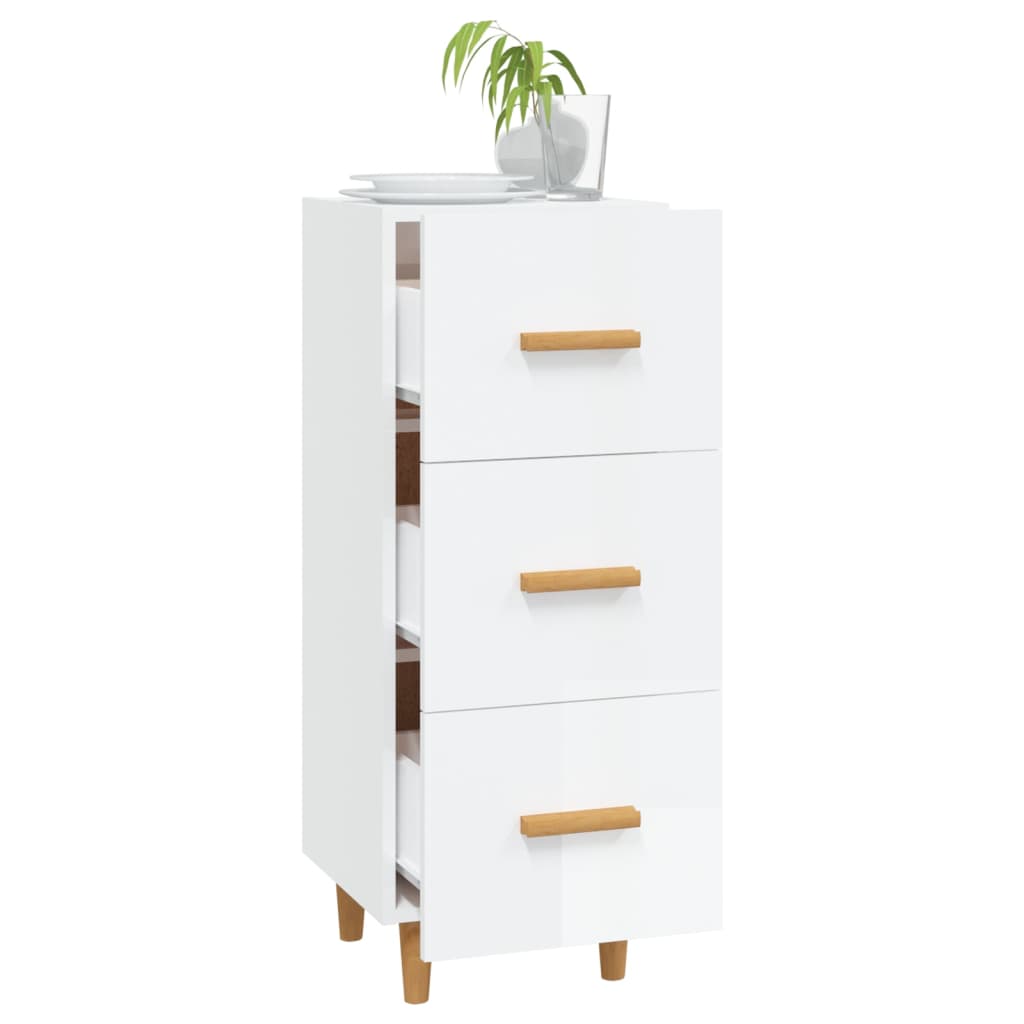 Credenza Bianco lucido 34,5x34x90 cm MDF