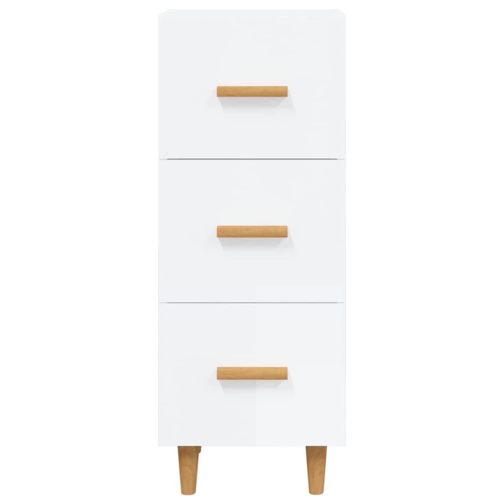 Credenza Bianco lucido 34,5x34x90 cm MDF