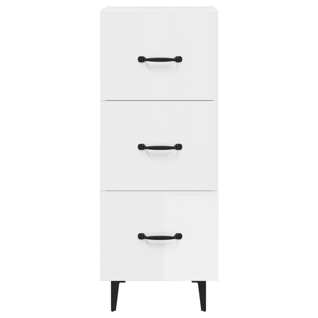 Credenza Bianco lucido 34,5x34x90 cm MDF