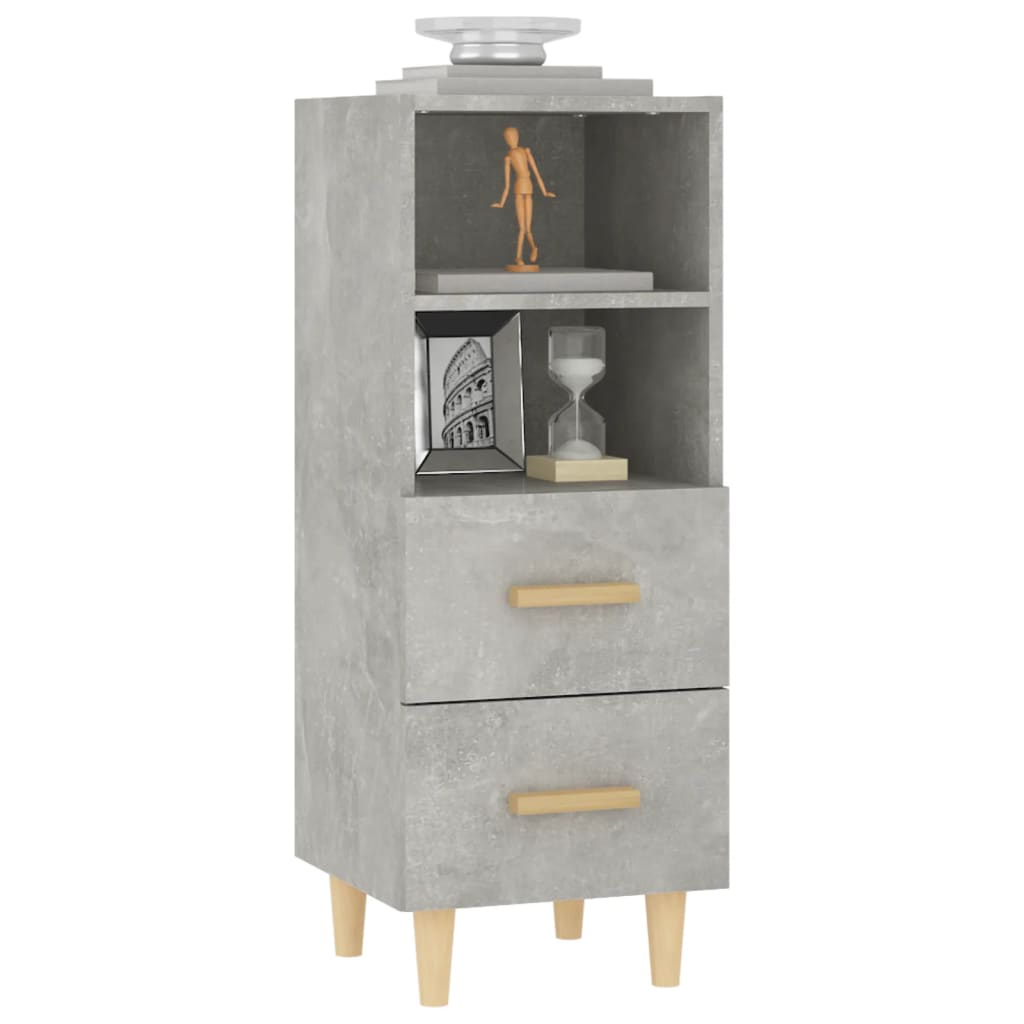 Buffet Gris béton 34,5x34x90 cm Bois d'ingénierie