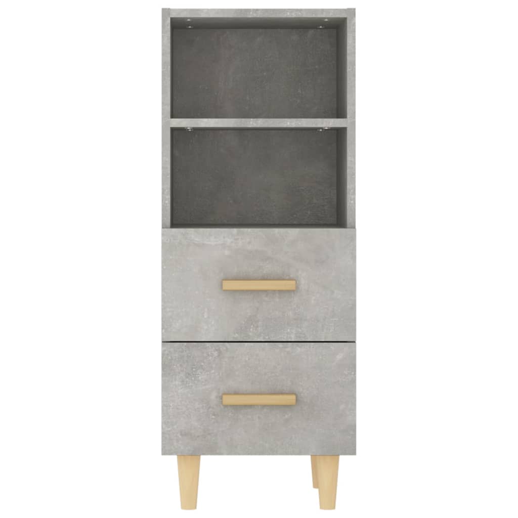 Buffet grigio in cemento 34.5x34x90 cm legno di ingegneria