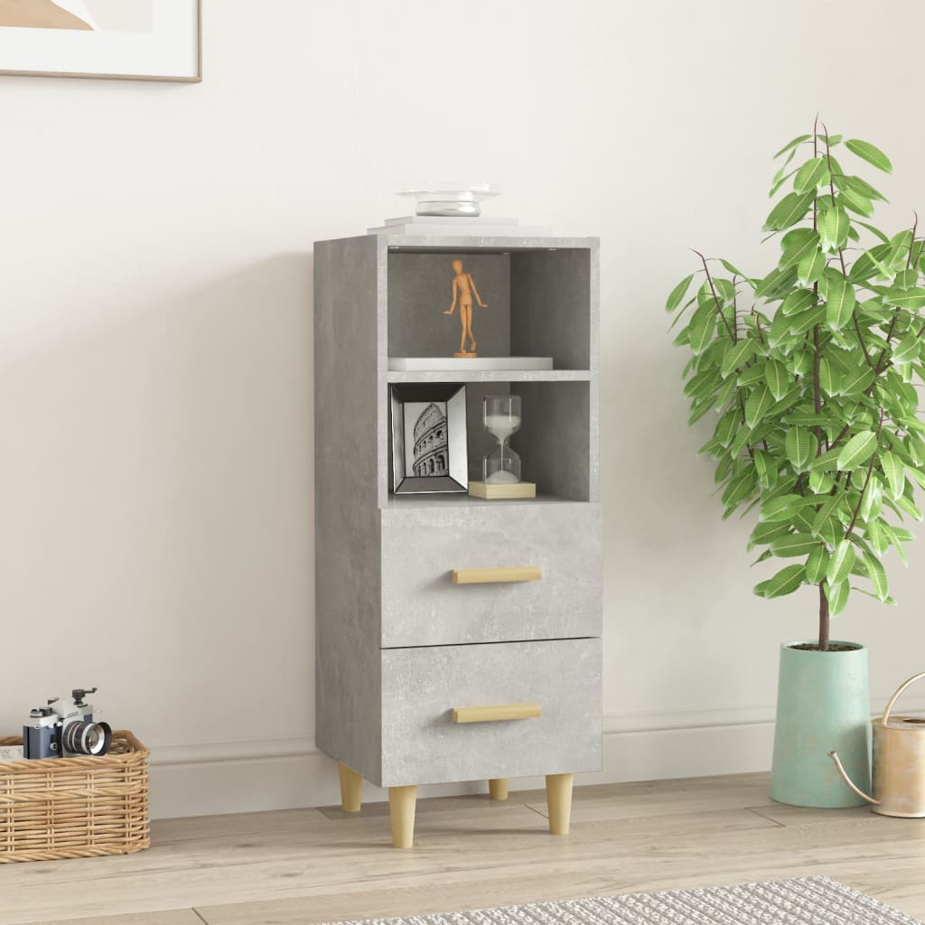 Concrete gray buffet 34.5x34x90 cm Engineering wood