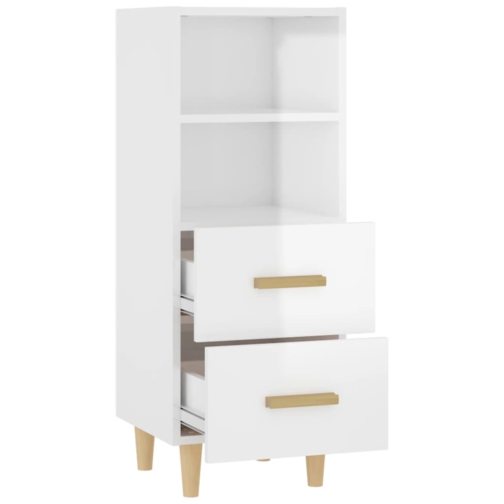 Brilliant white buffet 34.5x34x90 cm Engineering wood