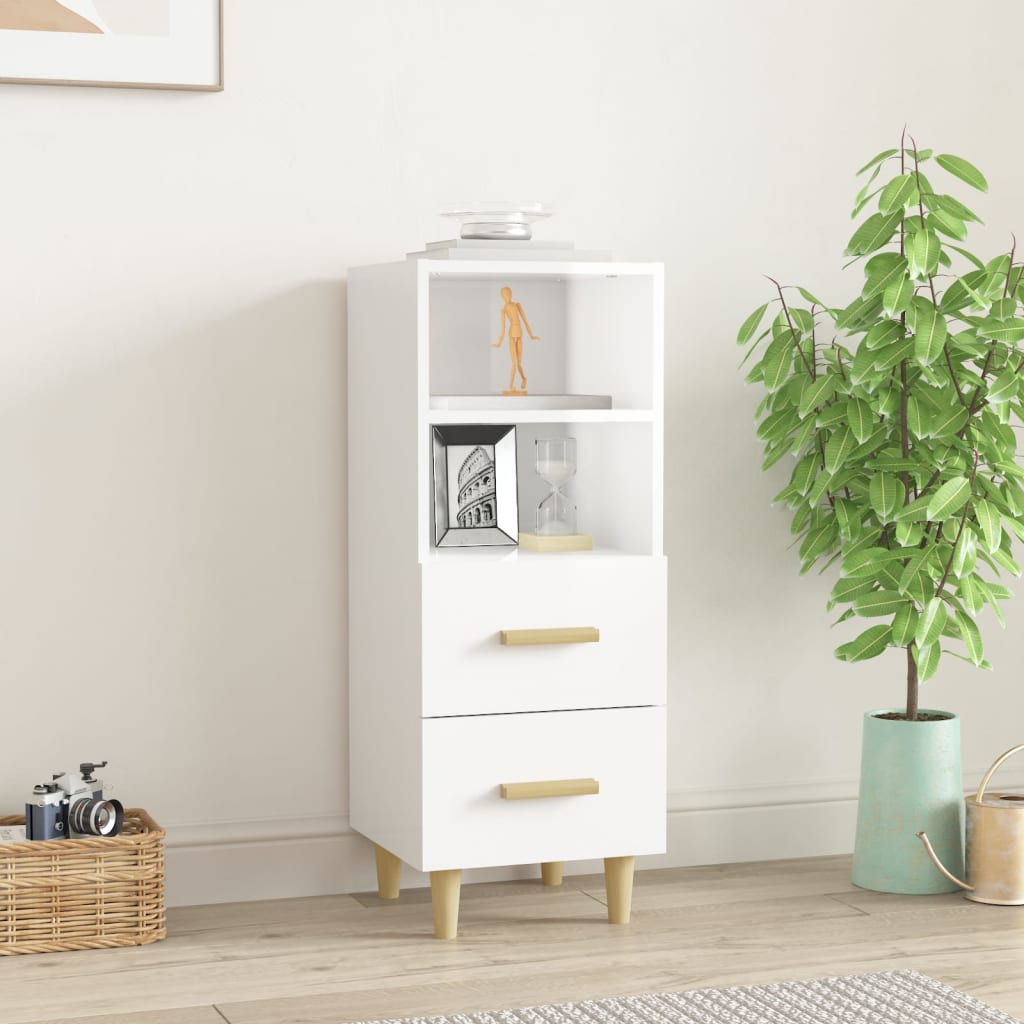 Credenza Bianco lucido 34,5x34x90 cm MDF