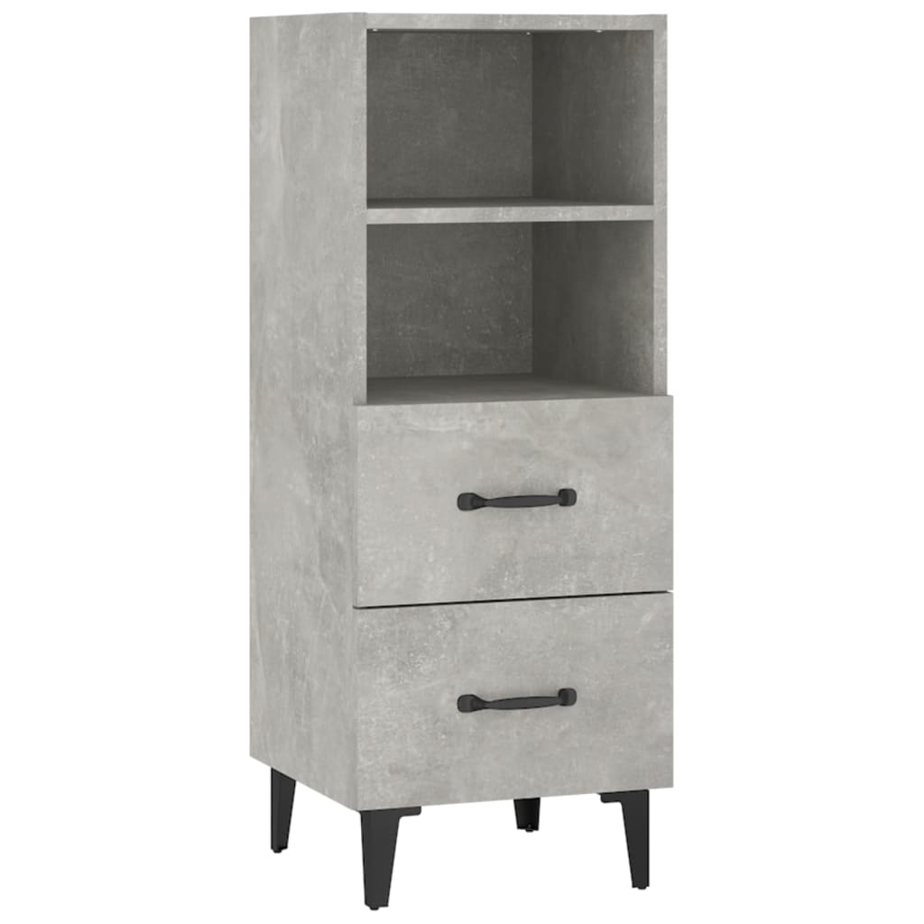 Buffet Gris béton 34,5x34x90 cm Bois d'ingénierie