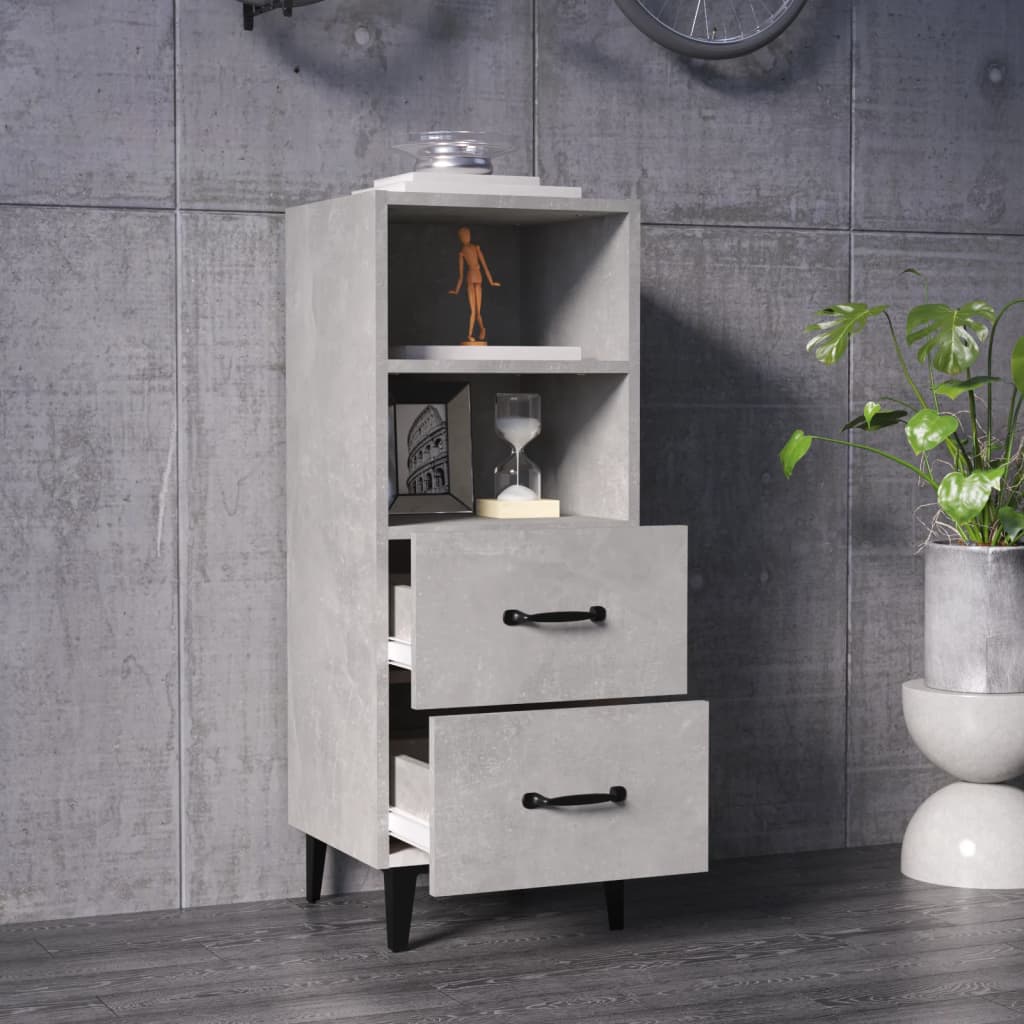 Credenza Grigio cemento 34,5x34x90 cm MDF