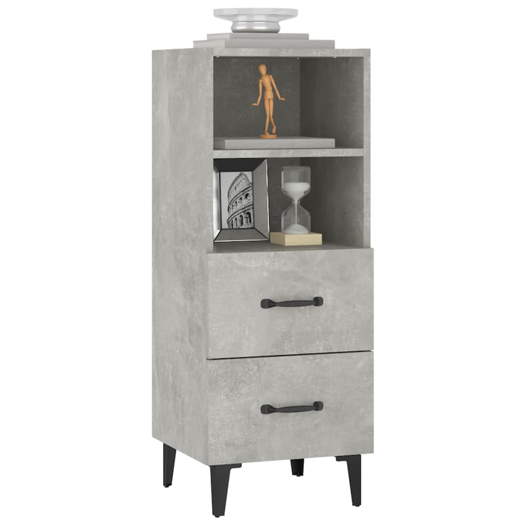 Credenza Grigio cemento 34,5x34x90 cm MDF