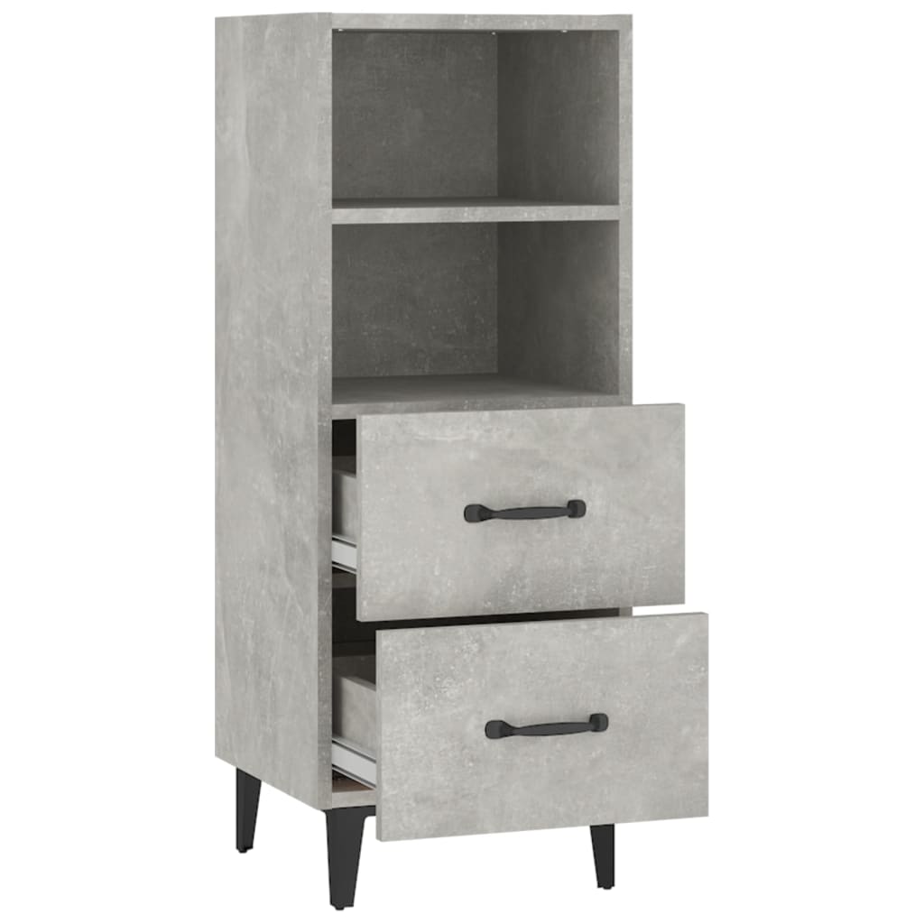 Credenza Grigio cemento 34,5x34x90 cm MDF