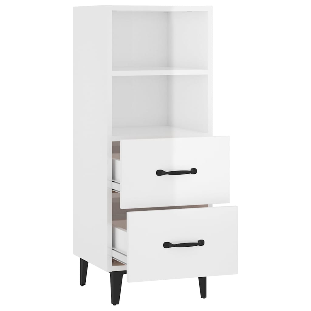 Brilliant white buffet 34.5x34x90 cm Engineering wood