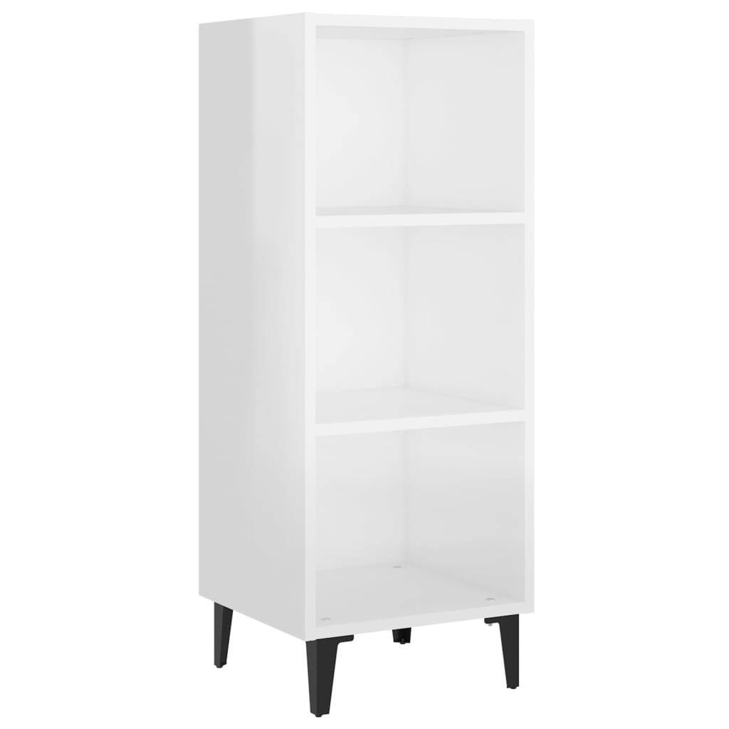 Buffet Blanc brillant 34,5x32,5x90 cm Bois d'ingénierie