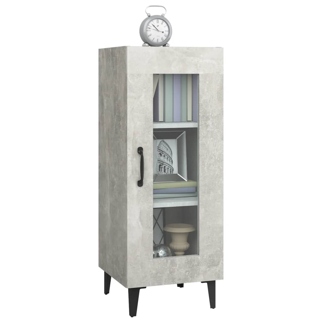 Buffet Gris béton 34,5x34x90 cm Bois d'ingénierie