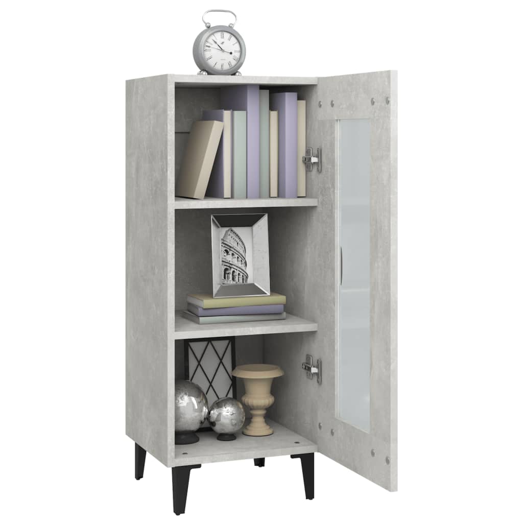 Credenza Grigio cemento 34,5x34x90 cm MDF