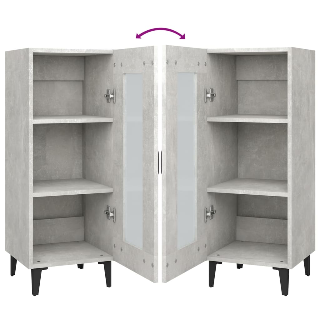 Credenza Grigio cemento 34,5x34x90 cm MDF