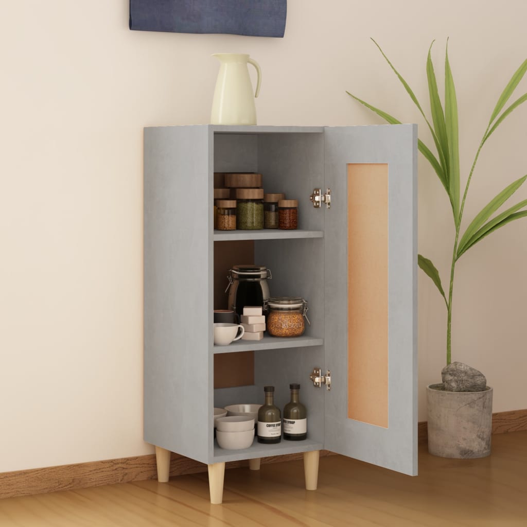 Credenza Grigio cemento 34,5x34x90 cm MDF