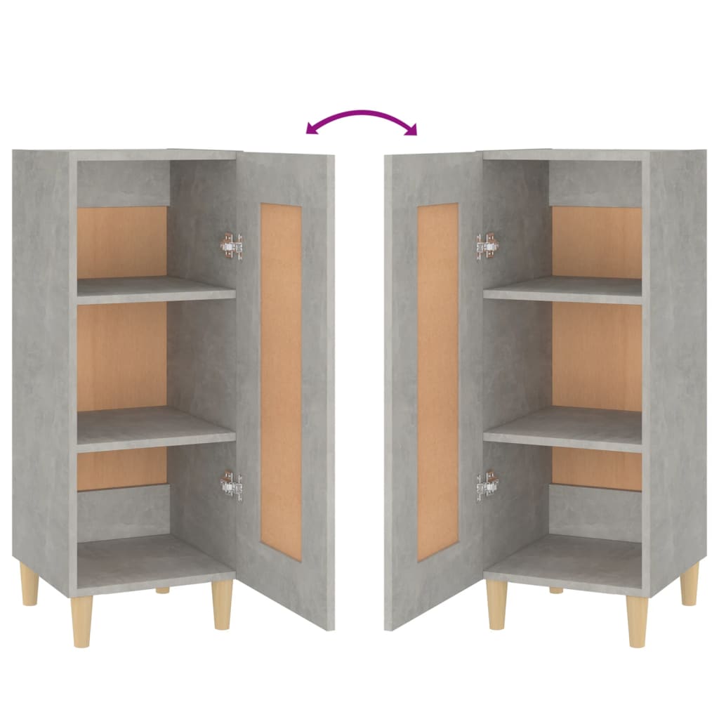 Credenza Grigio cemento 34,5x34x90 cm MDF