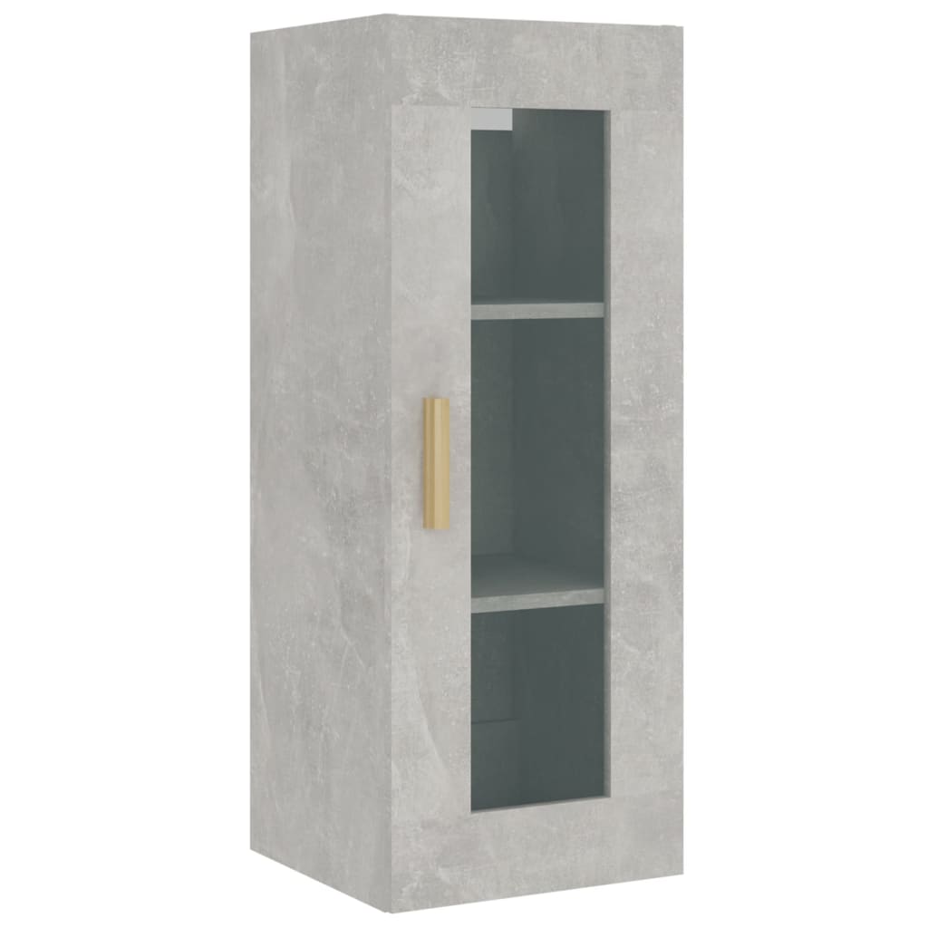 Hanging wall cabinet gray concrete 34.5x34x90 cm