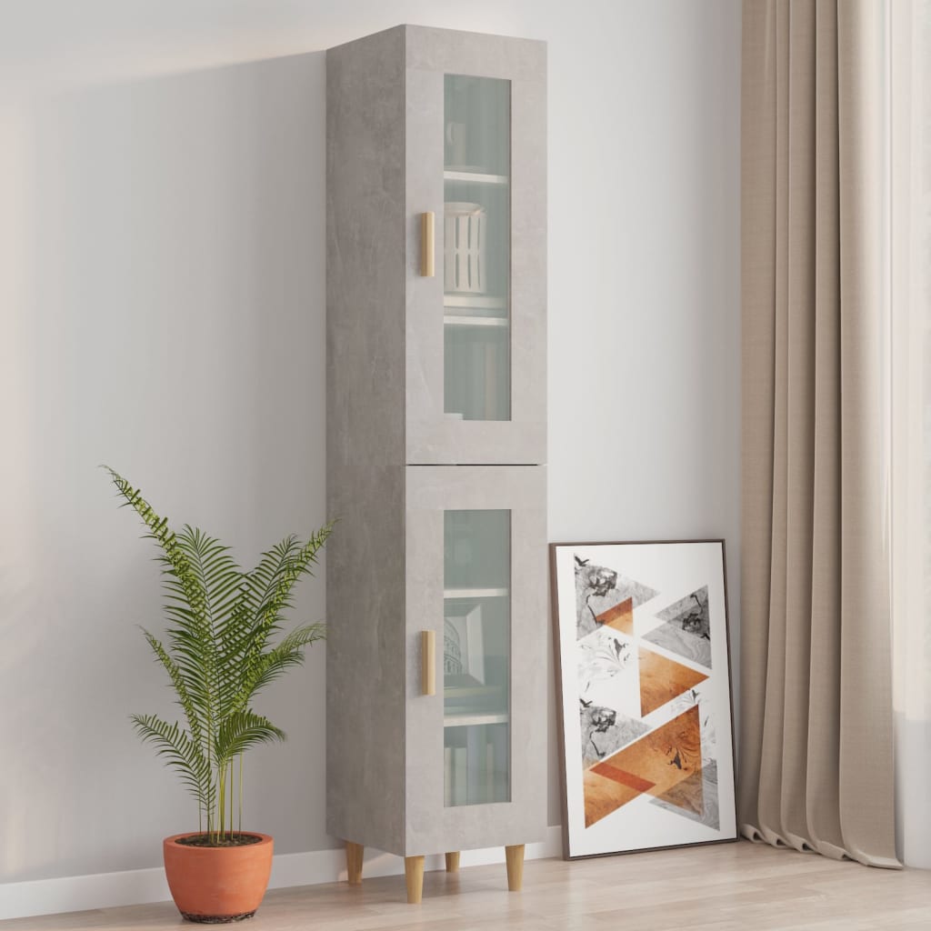 Armoire murale suspendue Gris béton 34,5x34x90 cm