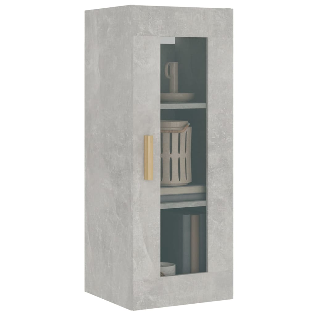 Hanging wall cabinet gray concrete 34.5x34x90 cm