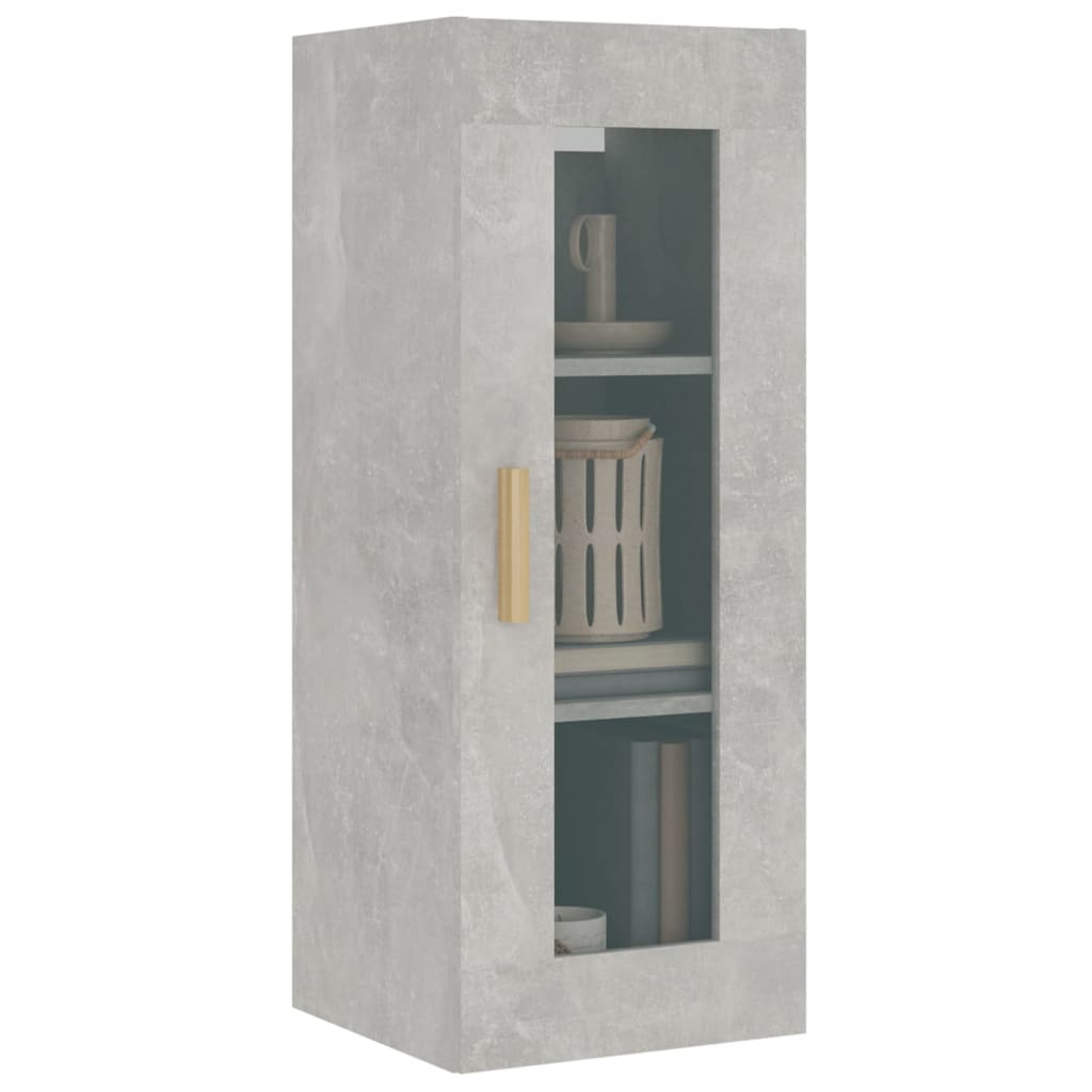 Hängende Wandschrank grauer Beton 34.5x34x90 cm