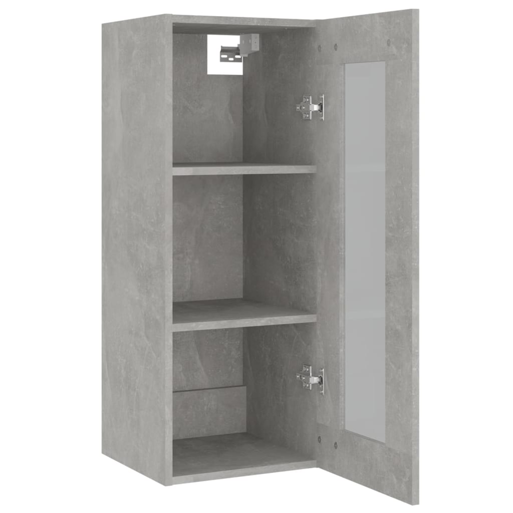 Hanging wall cabinet gray concrete 34.5x34x90 cm