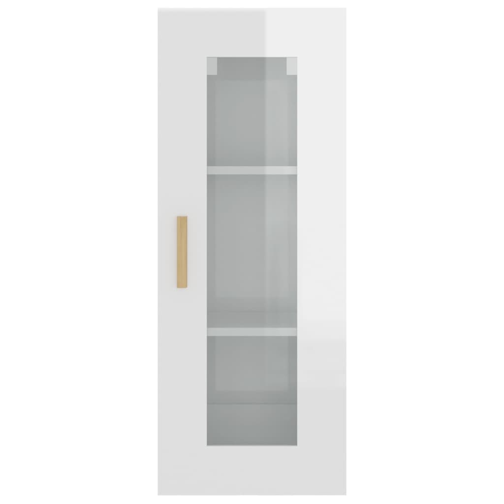 Armoire murale suspendue Blanc brillant 34,5x34x90 cm