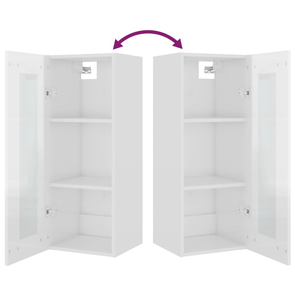 Brilliant white hanging wardrobe 34.5x34x90 cm