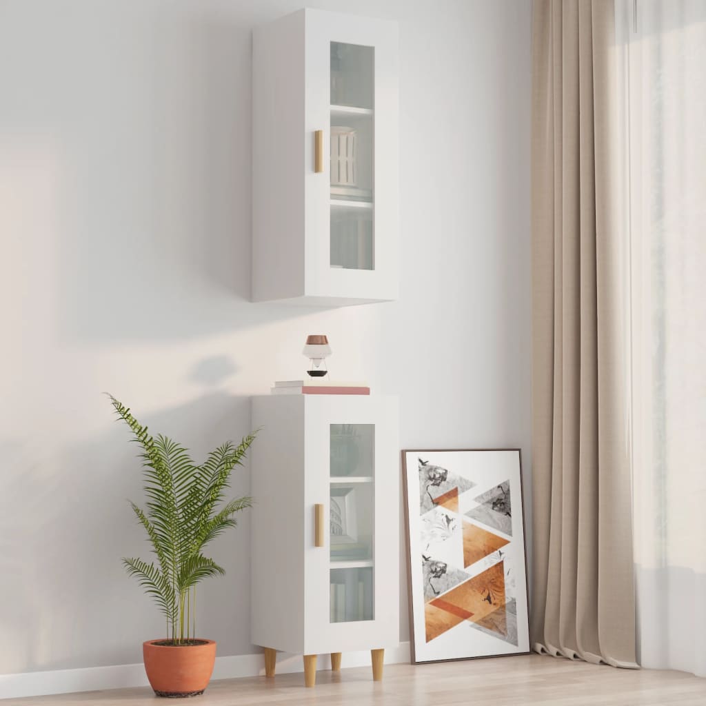 Brilliant white hanging wardrobe 34.5x34x90 cm