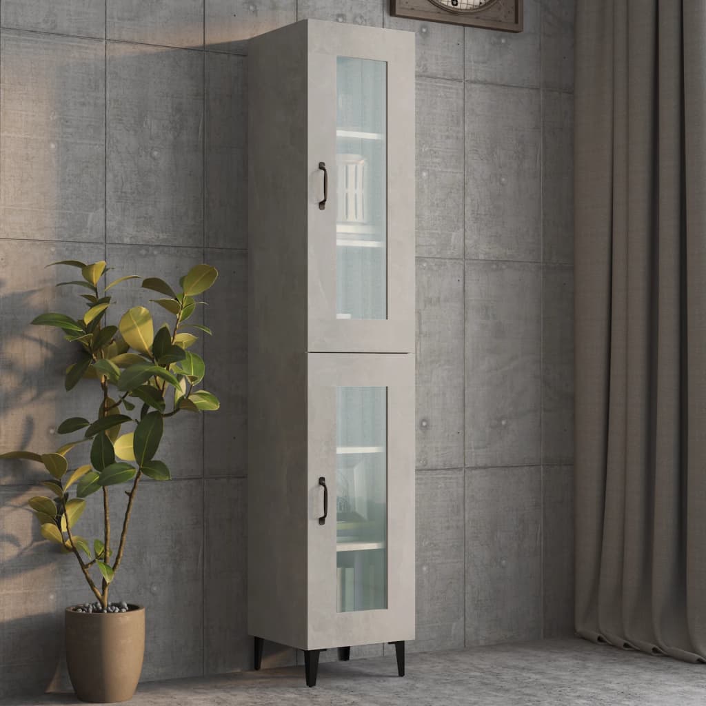 Hanging wall cabinet gray concrete 34.5x34x90 cm