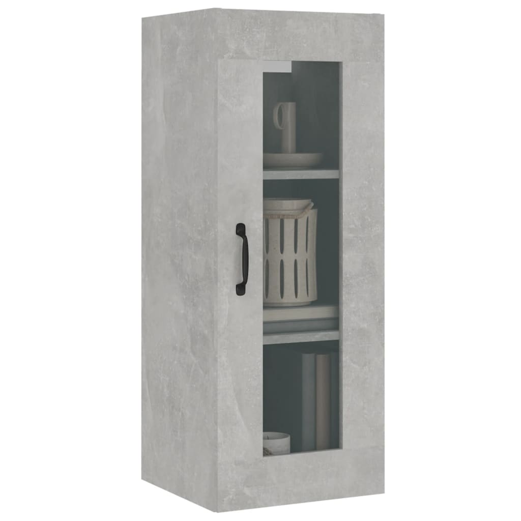 Hanging wall cabinet gray concrete 34.5x34x90 cm