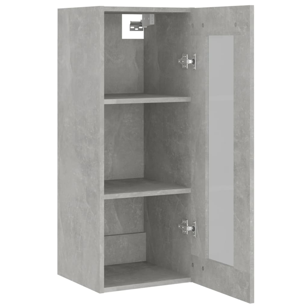 Hanging wall cabinet gray concrete 34.5x34x90 cm