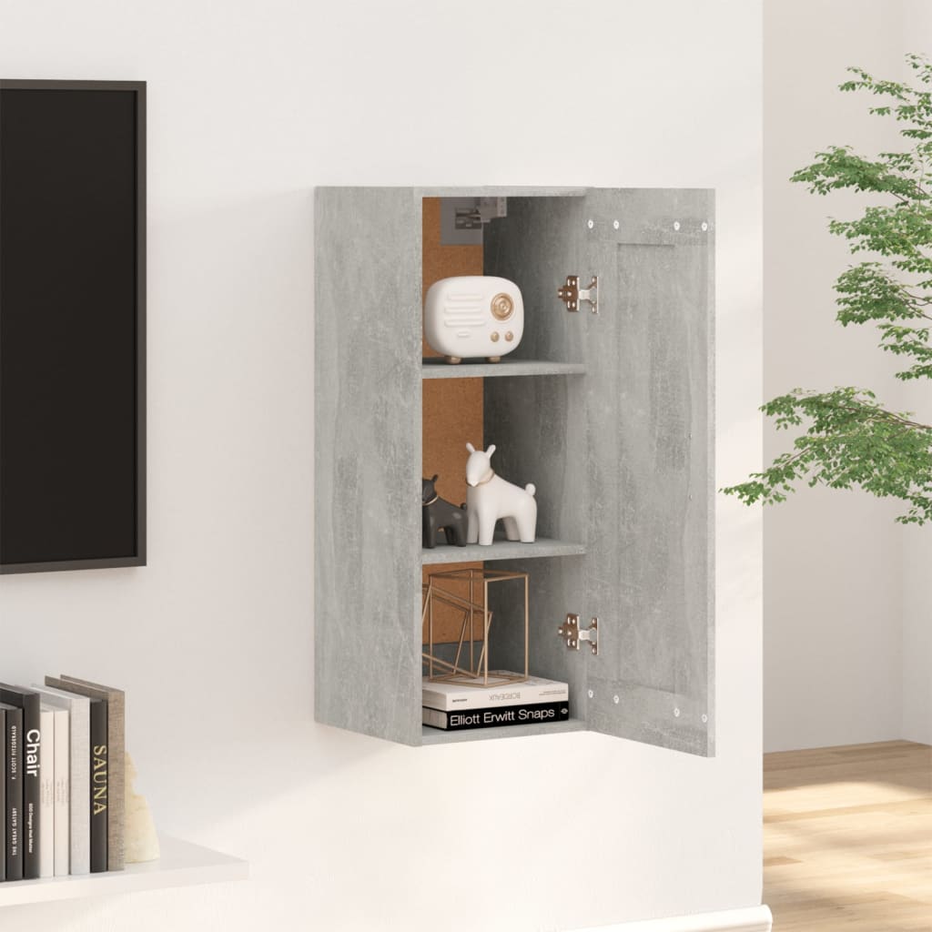 Concrete gray wall cabinet 35x34x90 cm engineering wood