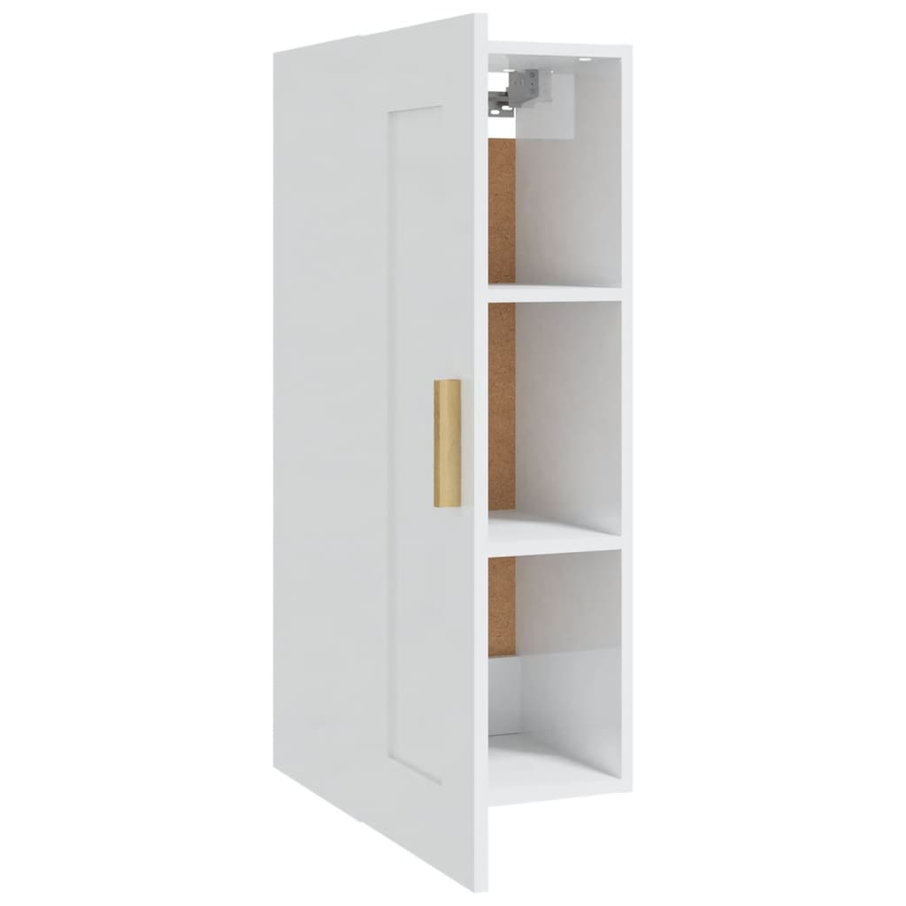Brilliant white wall cabinet 35x34x90 cm Engineering wood