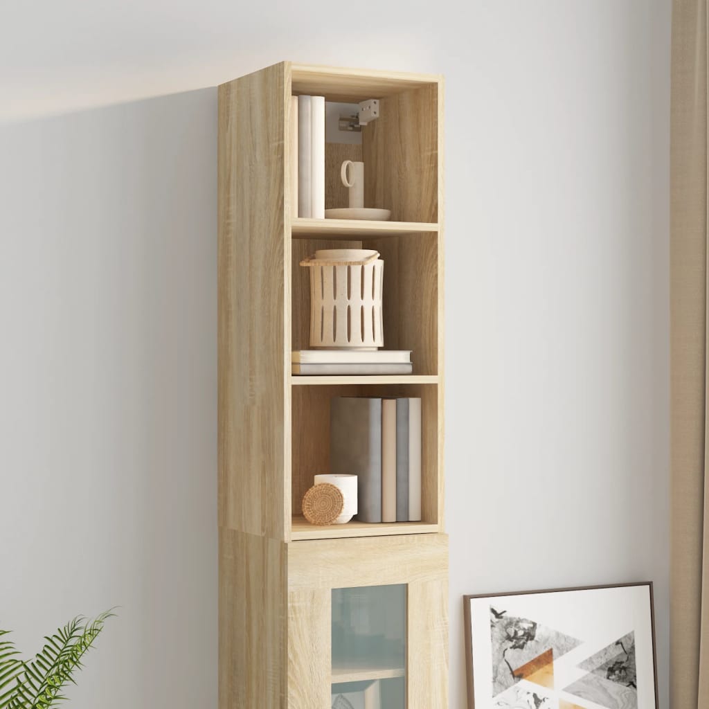Sonoma Oak Wall Cabinet 34,5x32.5x90 cm Ingenieurholz Holz
