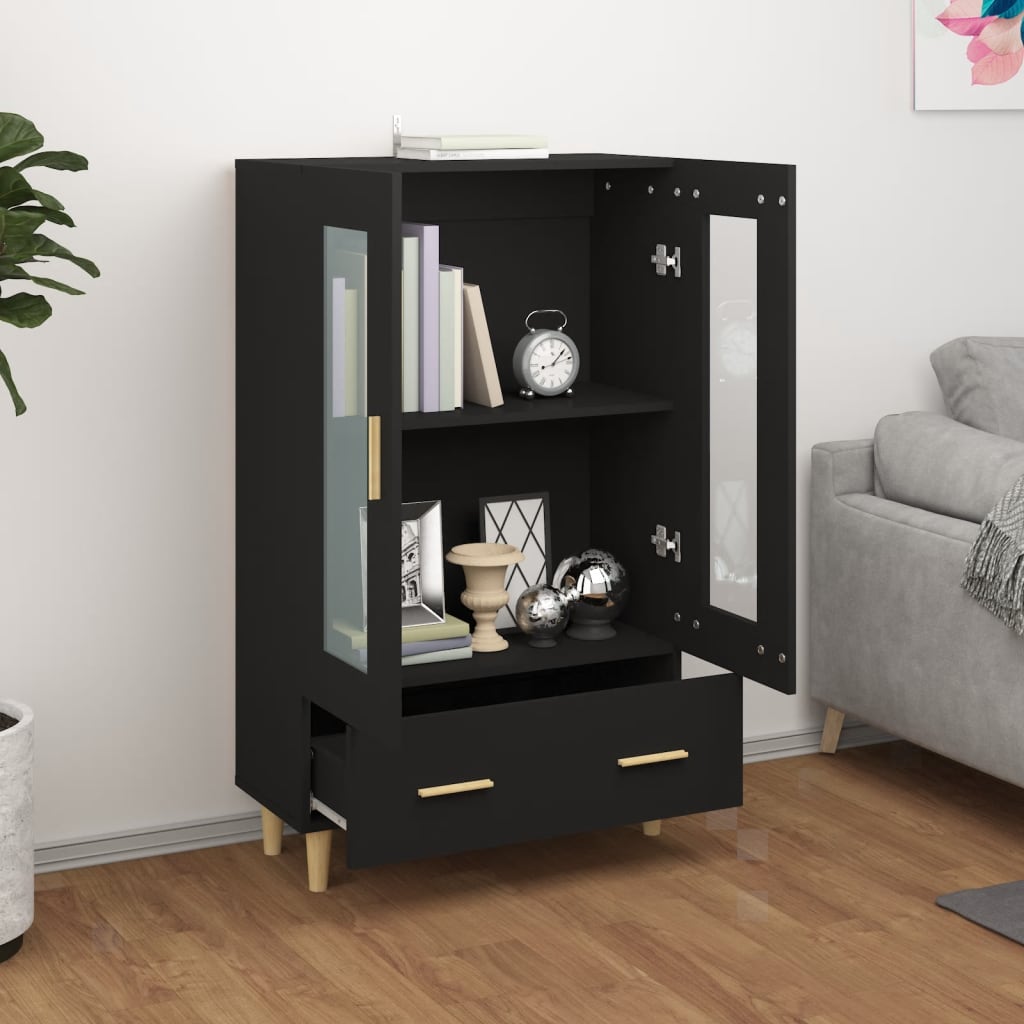 Black upper buffet 70x31x115 cm Engineering wood