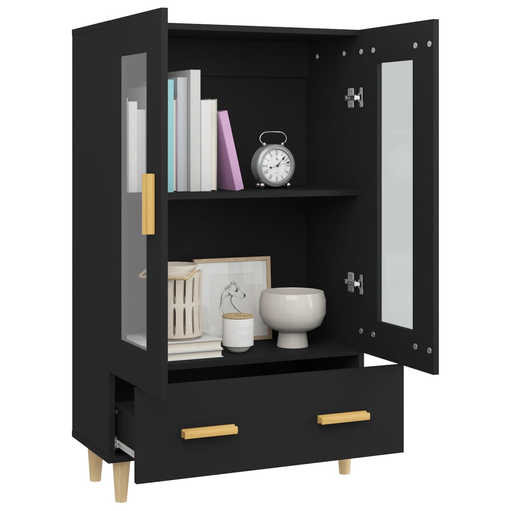 Black upper buffet 70x31x115 cm Engineering wood