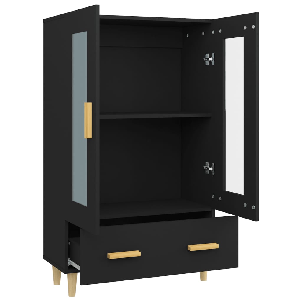 Black upper buffet 70x31x115 cm Engineering wood