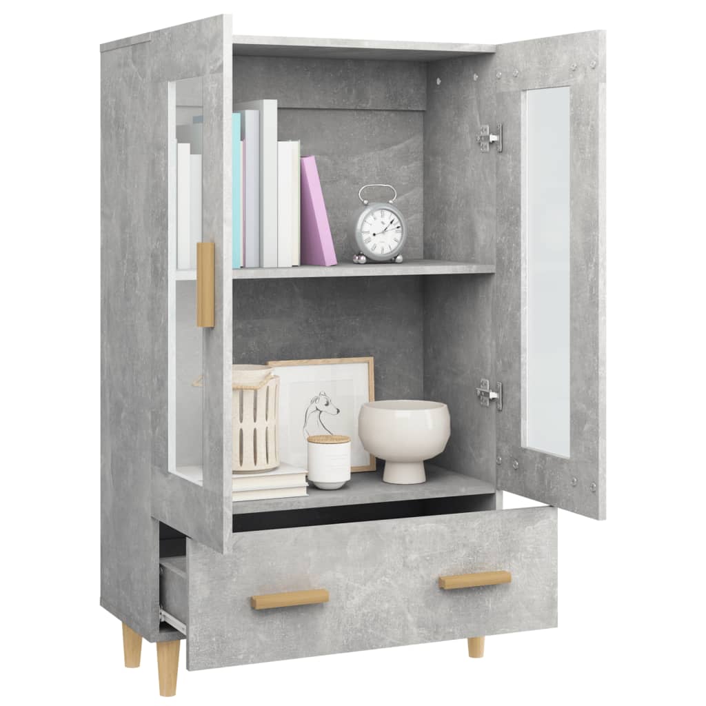 Buffet Gris béton 70x31x115 cm Bois d'ingénierie