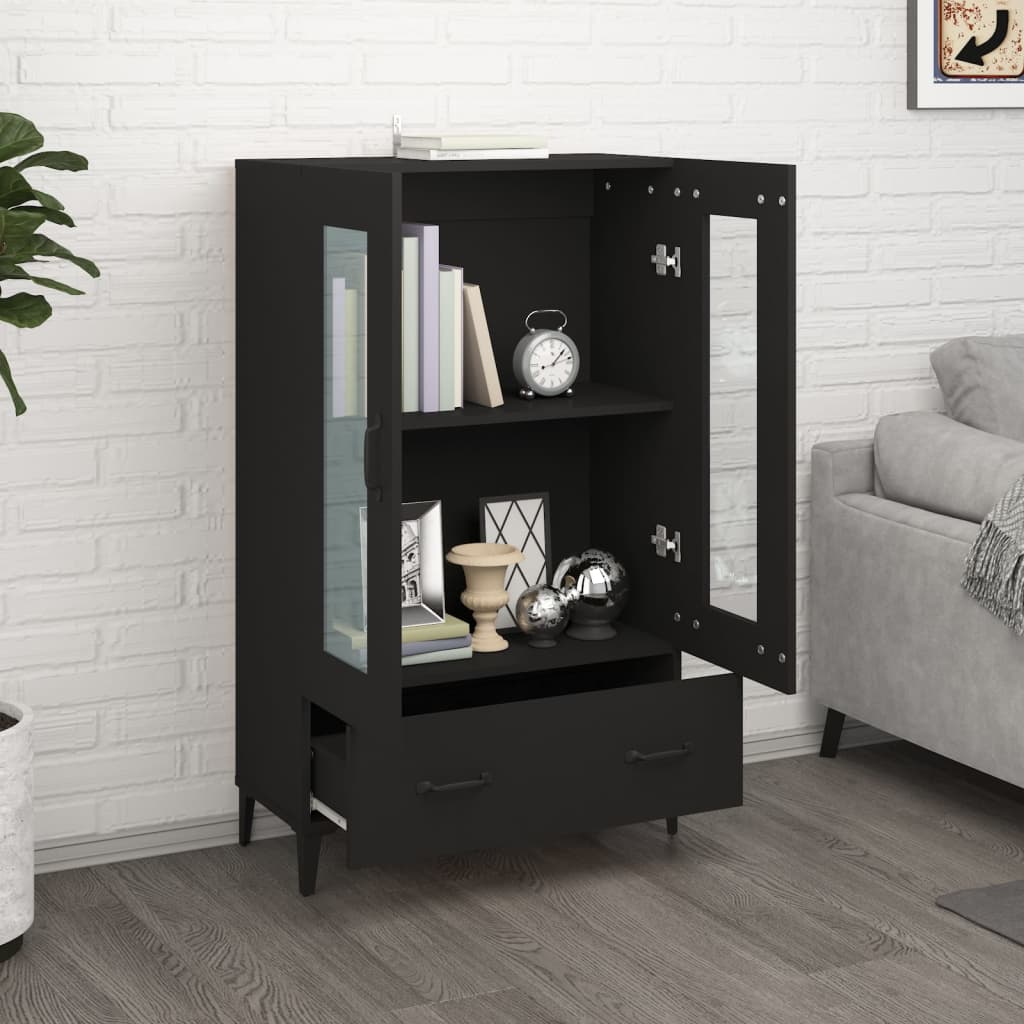 Black upper buffet 70x31x115 cm Engineering wood